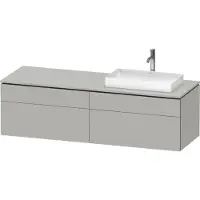 Duravit L-Cube Meuble sous-lavabo en console suspendu, avec plan de toilette en console, 4 tiroirs, vasque à droite, 1620x482x550mm, LC4871R07070000