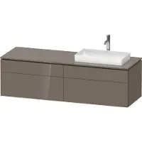 Duravit L-Cube Meuble sous-lavabo en console suspendu, avec plan de toilette en console, 4 tiroirs, vasque à droite, 1620x482x550mm, LC4871R89890000
