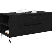 vidaXL Table basse noire imitation chêne 102 x 44,5 x 50 cm