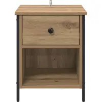 vidaXL Cabinet De Chevet Avec Tiroir Chêne Artisanal 40 X 42 X 50 Cm