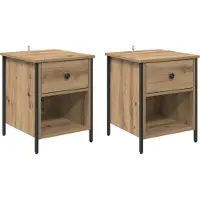 vidaXL Cabinet De Chevet 2 Pcs Chêne Artisanal 40 X 42 X 50 Cm