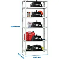 Simon Rack Étagère Métallique Comfort 6/400 2000x900x400 Mm