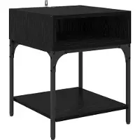 vidaXL Table de chevet 2 pcs Chêne noir 40 x 40 x 50 cm
