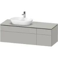 Duravit L-Cube Meuble sous-vasque avec consoles suspendues, avec plan de toilette, 2 tiroirs, 2 coulissants, vasque à gauche, 1420x482x550mm, LC4877007070000