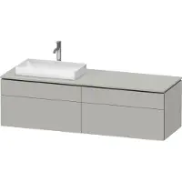 Duravit L-Cube Meuble sous-lavabo en console suspendu, avec plan de toilette en console, 4 tiroirs, vasque à gauche, 1620x482x550mm, LC4871L07070000