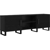 vidaXL Armoire TV noir imitation chêne 150 x 30 x 50 cm Matériau dérivé du bois