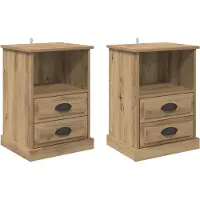 vidaXL Cabinet de chevet 2 pcs chêne artisanal 43 x 36 x 60 cm