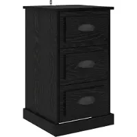 vidaXL Cabinet de chevet avec tiroir Chêne noir 39 x 39 x 67,5 cm