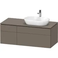 Duravit L-Cube Meuble sous-lavabo en console suspendu, avec plan de toilette en console, 4 tiroirs, vasque à droite, 1220x482x550mm, LC4874090900000