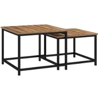 OKWISH Table Basse Moderne - Table d'Appoint Noire avec Tiroir de Rangement, 100x50x36 cm