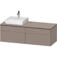 Duravit L-Cube Meuble sous-lavabo en console suspendu, avec plan de toilette en console, 4 tiroirs, vasque à gauche, 1420x482x550mm, LC4870L43430000