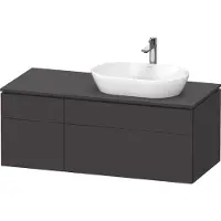 Duravit L-Cube Meuble sous-lavabo en console suspendu, avec plan de toilette en console, 4 tiroirs, vasque à droite, 1220x482x550mm, LC4874080800000