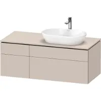 Duravit L-Cube Meuble sous-lavabo en console suspendu, avec plan de toilette en console, 4 tiroirs, vasque à droite, 1220x482x550mm, LC4874083830000