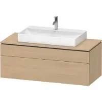 Duravit L-Cube Meuble sous-lavabo en console suspendu, avec plan de toilette en console, 2 tiroirs, 1220x482x550mm, LC4882071710000