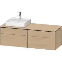Duravit L-Cube Meuble sous-lavabo en console suspendu, avec plan de toilette en console, 4 tiroirs, vasque à gauche, 1420x482x550mm, LC4870L71710000