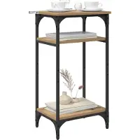 vidaXL Table d'appoint avec étagère Chêne artisanal 40 x 30 x 75 cm