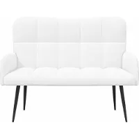 vidaXL Canapé deux places blanc 115 x 61 x 87 cm en tissu