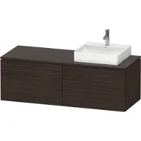 Duravit L-Cube Meuble sous-lavabo en console suspendu, avec plan de toilette en console, 4 tiroirs, vasque à droite, 1420x482x550mm, LC4870R69690000