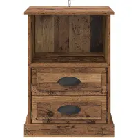 vidaXL Cabinet de chevet avec tiroir 2 pcs Bois ancien 43 x 36 x 60 cm