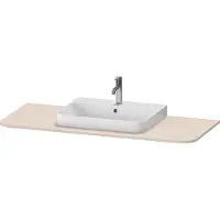Duravit Console Happy D.2 Plus, 1300x550 mm, 1 découpe au centre, pour meuble sous-lavabo HP4942, HP4962, HP4972, HP031KM8383