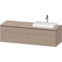 Duravit L-Cube Meuble sous-lavabo en console suspendu, avec plan de toilette en console, 4 tiroirs, vasque à droite, 1620x482x550mm, LC4871R75750000