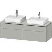 Duravit L-Cube Meuble sous-lavabo en console suspendu, avec plan de toilette en console, 4 tiroirs, pour deux vasques, 1420x482x550mm, LC4872B07070000
