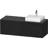 Duravit L-Cube Meuble sous-lavabo en console suspendu, avec plan de toilette en console, 4 tiroirs, vasque à droite, 1420x482x550mm, LC4870R16160000
