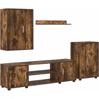 vidaXL : Ensemble de meubles TV en bois imitation chêne fumé