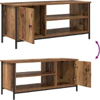 vidaXL Armoire TV vieux bois 100 x 40 x 45 cm Bois composite