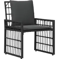 vidaXL Ensemble de mobilier de jardin , 4 pièces, noir et gris foncé