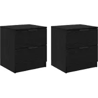 vidaXL Cabinet de chevet avec tiroir 2 pcs Chêne noir 45 x 39 x 50 cm