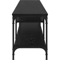 vidaXL Meuble TV noir imitation chêne 201 x 35 x 45 cm