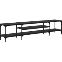vidaXL Meuble TV noir imitation chêne 201 x 35 x 45 cm