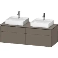 Duravit L-Cube Meuble sous-lavabo en console suspendu, avec plan de toilette en console, 4 tiroirs, pour deux vasques, 1420x482x550mm, LC4872B90900000