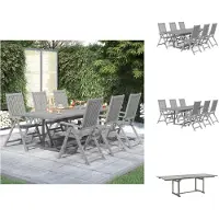 vidaXL Ensemble de jardin 7 pièces en bois massif d'acacia - ensembles de meubles de jardin