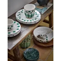 Bloomingville Assiettes Linora vertes, lot de 3 pièces