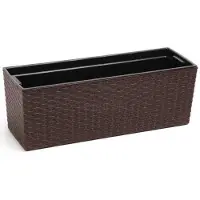Lamela Flower box BEGONIA RATTAN, Ø 560 mm x 190 mm, brown (56 x 19 x 20 cm)