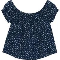 Superdry 1/2 Button Woven Short Sleeve Top Bleu M Femme