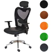 Mendler Chaise de bureau Atlanta, fauteuil de direction chaise pivotante chaise de bureau, similicuir noir