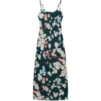 Superdry Printed Maxi Slip Sleeveless Long Dress Vert XS Femme