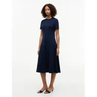 Tommy Hilfiger Robe 'Interlock Midi Fit And Flare' bleu