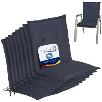 Beautissu Lot de 8 coussins pour fauteuils à dossier bas Loft NL, 100 x 50 x 6 cm, bleu foncé