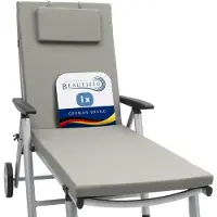 Beautissu Matelas pour chaise longue Loft RL, 200 x 60 x 5 cm, gris clair