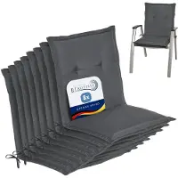 Beautissu Lot de 8 coussins pour fauteuils à dossier bas Loft NL, 100 x 50 x 6 cm, gris graphite