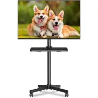 OEM Support TV mobile Azomor sur roulettes, 21 à 60 pouces – Hauteur réglable – Chariot TV jusqu'à 35 kg – Convient