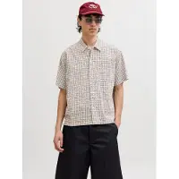 Jack & Jones Riviera Linen Short Sleeve Shirt Beige L Homme