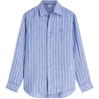 Tommy Hilfiger Chemise 'Regular Fit Textured Stripe Pure' bleu / blanc