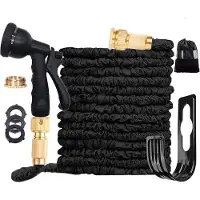 OEM Tuyau d'arrosage de 30 m avec pomme d'arrosage - Tuyau flexible et extensible - 1 pièce - Noir