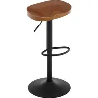 OEM Tabourets de bar en bois Rootz - Tabouret pour îlot de cuisine - Tabouret pivotant - Hauteur réglable - Repose-pieds ergonomique - Assise en bois massif - 41,5 cm x (60-81) cm x 31,5 cm