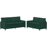 vidaXL Ensemble de canapé 2 pièces, velours vert foncé